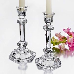 Octagon crystal candlesticks Set of 2